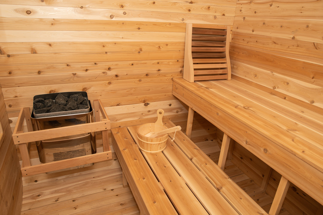 Dundalk Canadian Timber Luna White Cedar Outdoor Sauna | 2-4 People | Wood or Electric Heater