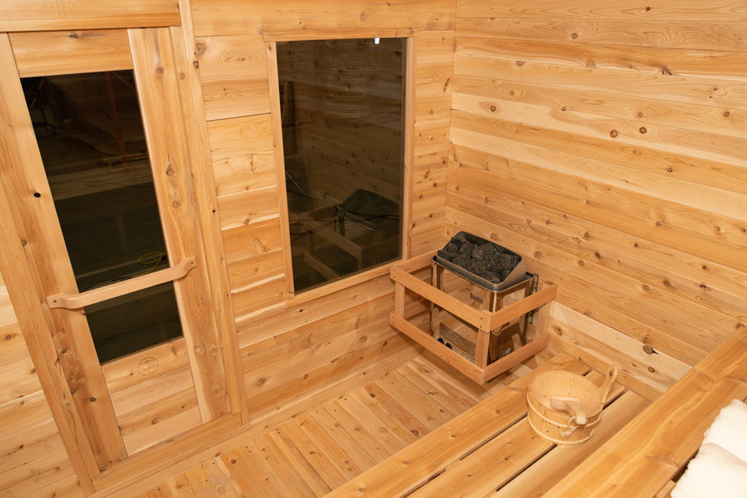 Dundalk Canadian Timber Luna White Cedar Outdoor Sauna | 2-4 People | Wood or Electric Heater