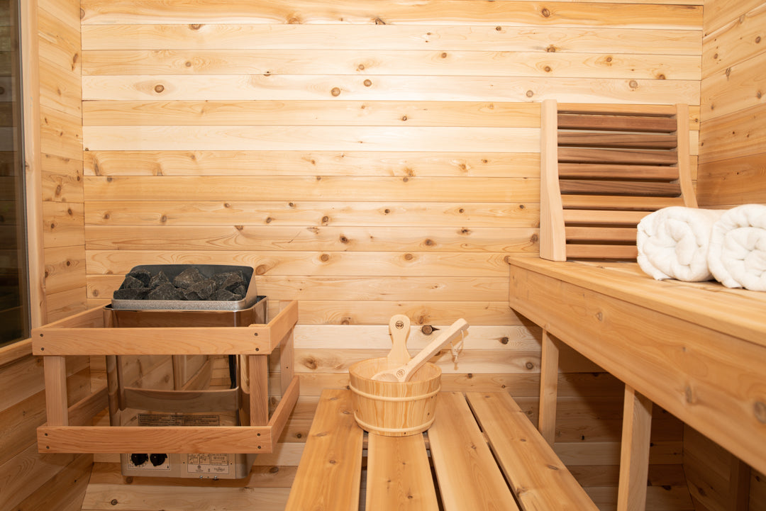Dundalk Canadian Timber Luna White Cedar Outdoor Sauna | 2-4 People | Wood or Electric Heater