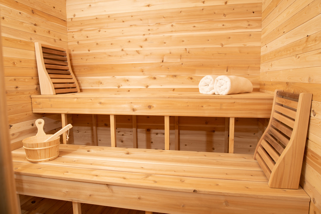 Dundalk Canadian Timber Luna White Cedar Outdoor Sauna | 2-4 People | Wood or Electric Heater