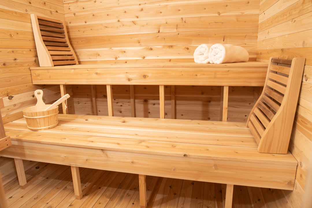 Dundalk Canadian Timber Luna White Cedar Outdoor Sauna | 2-4 People | Wood or Electric Heater