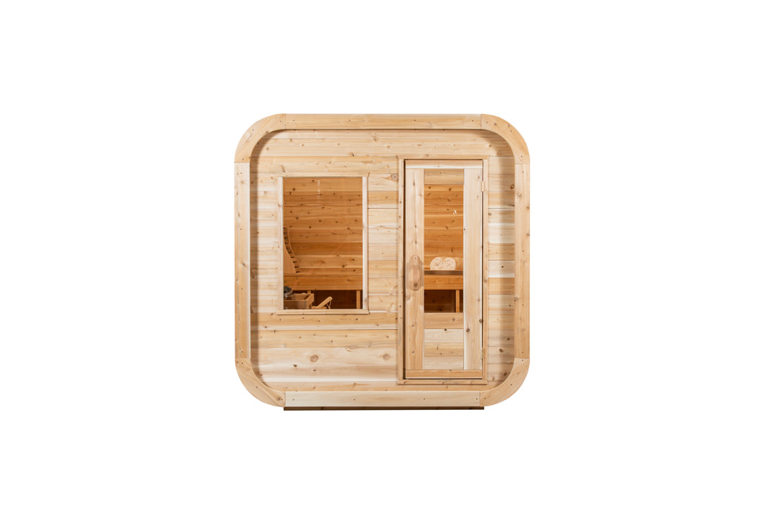Dundalk Canadian Timber Luna White Cedar Outdoor Sauna | 2-4 People | Wood or Electric Heater