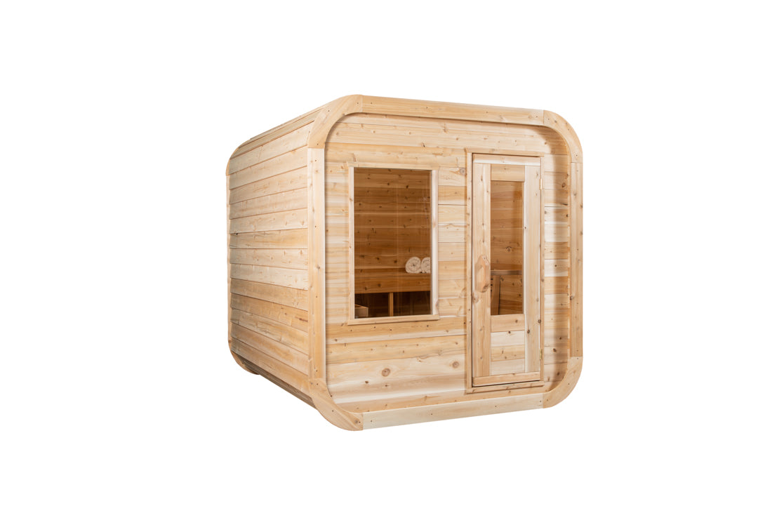 Dundalk Canadian Timber Luna White Cedar Outdoor Sauna | 2-4 People | Wood or Electric Heater