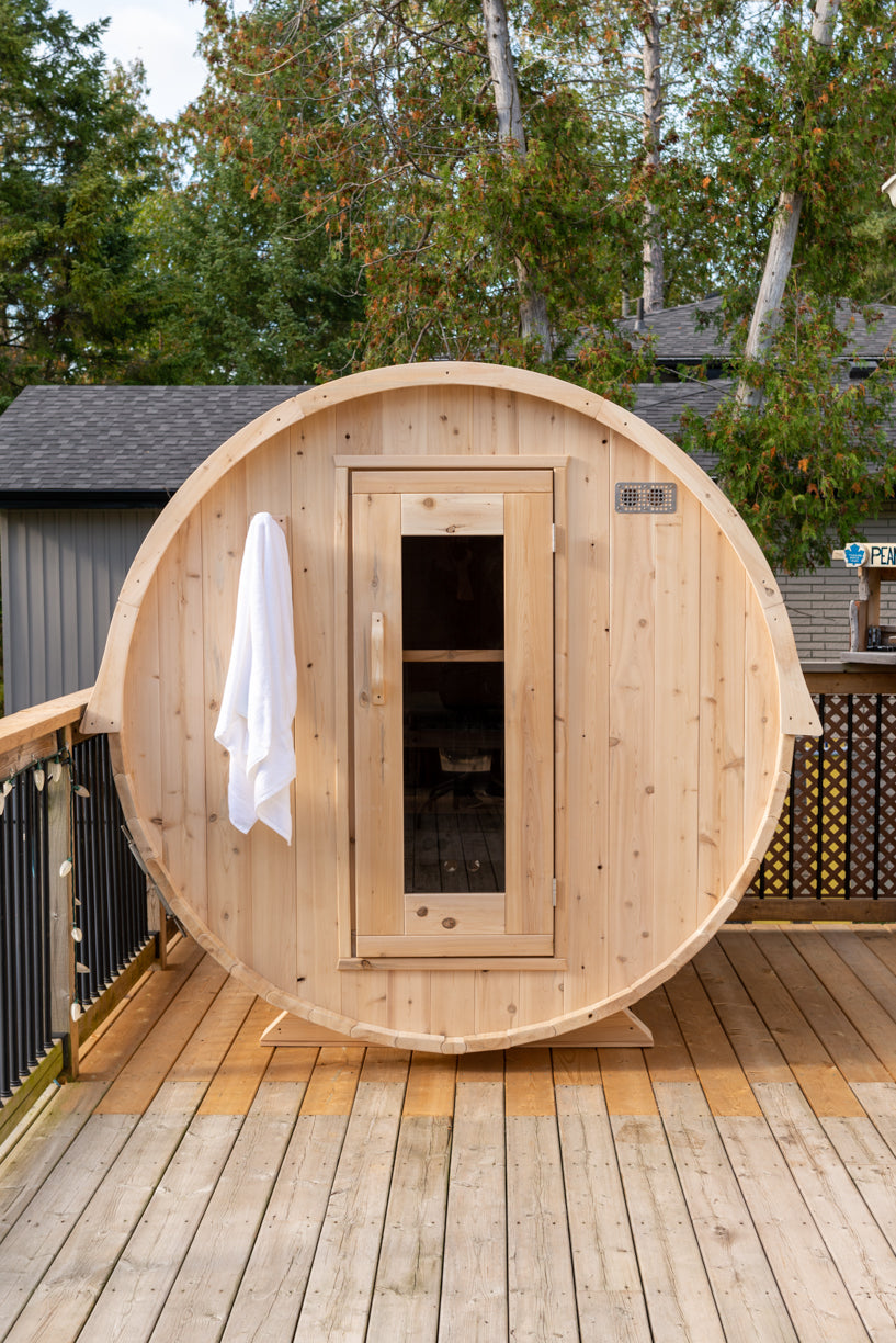 Dundalk 4 Person White Cedar Outdoor Sauna Harmony | 2-4 People | Wood or Electric Heater