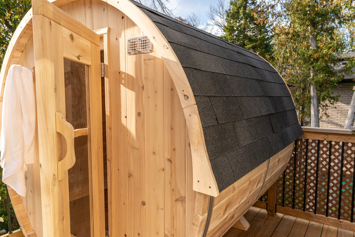 Dundalk 4 Person White Cedar Outdoor Sauna Harmony | 2-4 People | Wood or Electric Heater