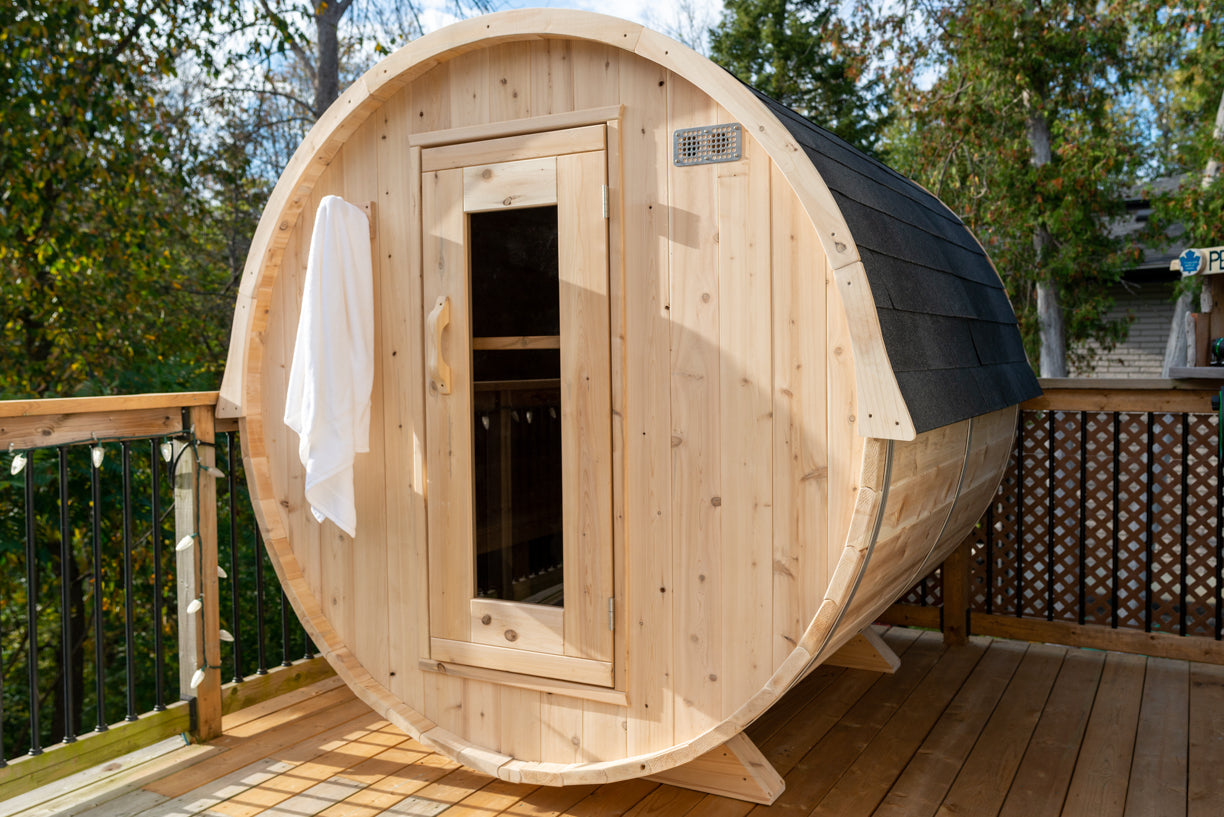 Dundalk 4 Person White Cedar Outdoor Sauna Harmony | 2-4 People | Wood or Electric Heater