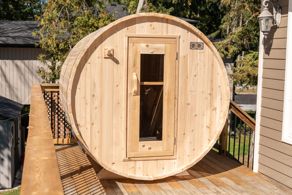 Dundalk 4 Person White Cedar Outdoor Sauna Harmony | 2-4 People | Wood or Electric Heater