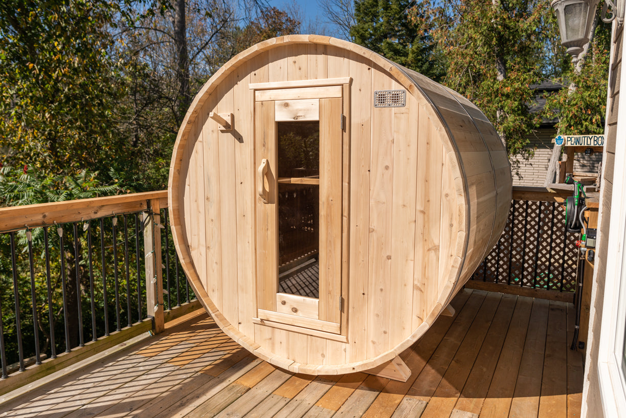 Dundalk 4 Person White Cedar Outdoor Sauna Harmony | 2-4 People | Wood or Electric Heater