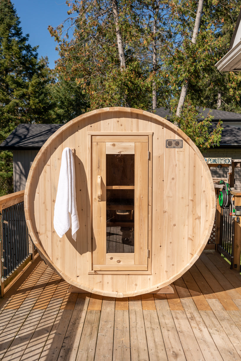 Dundalk 4 Person White Cedar Outdoor Sauna Harmony | 2-4 People | Wood or Electric Heater