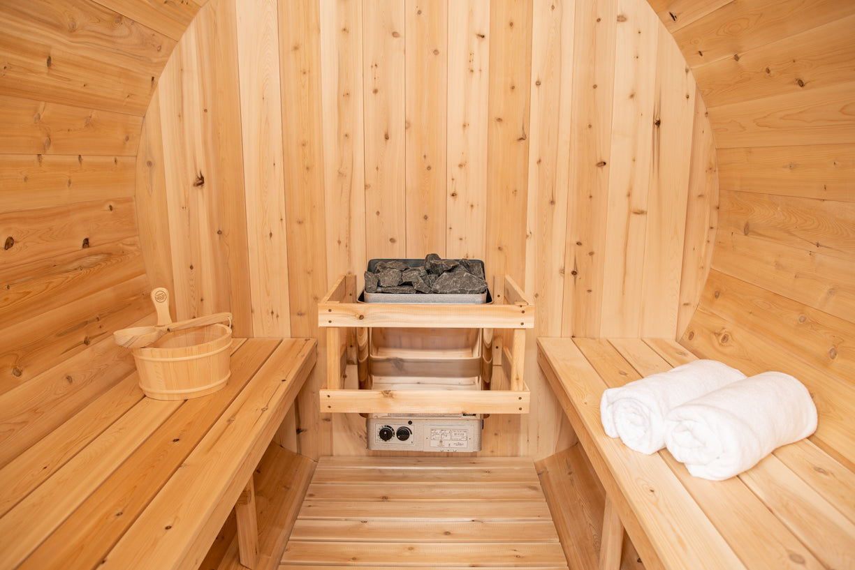 Dundalk 4 Person White Cedar Outdoor Sauna Harmony | 2-4 People | Wood or Electric Heater