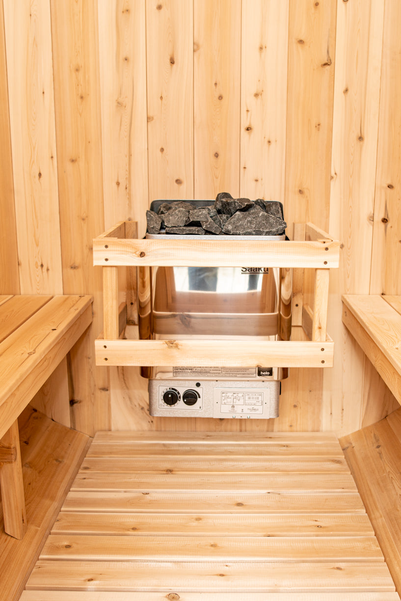Dundalk 4 Person White Cedar Outdoor Sauna Harmony | 2-4 People | Wood or Electric Heater