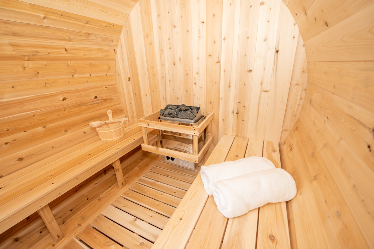Dundalk 4 Person White Cedar Outdoor Sauna Harmony | 2-4 People | Wood or Electric Heater