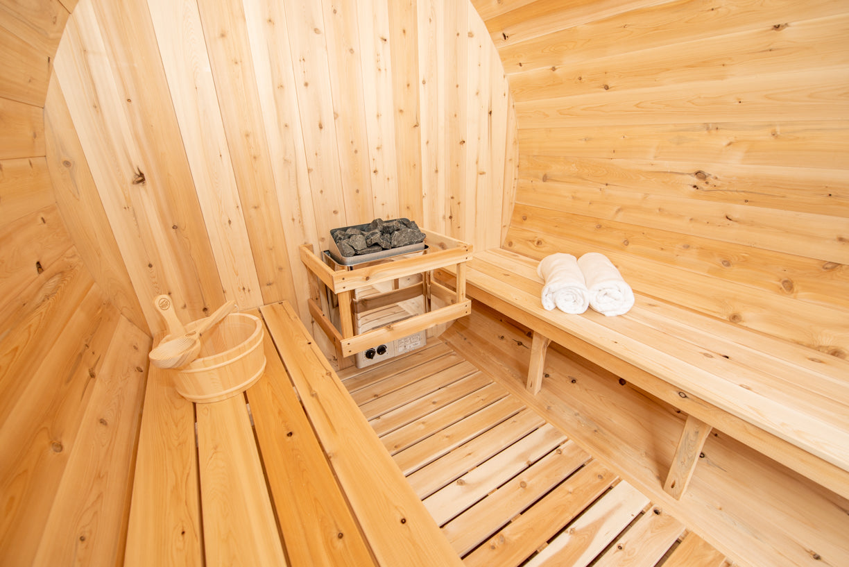 Dundalk 4 Person White Cedar Outdoor Sauna Harmony | 2-4 People | Wood or Electric Heater