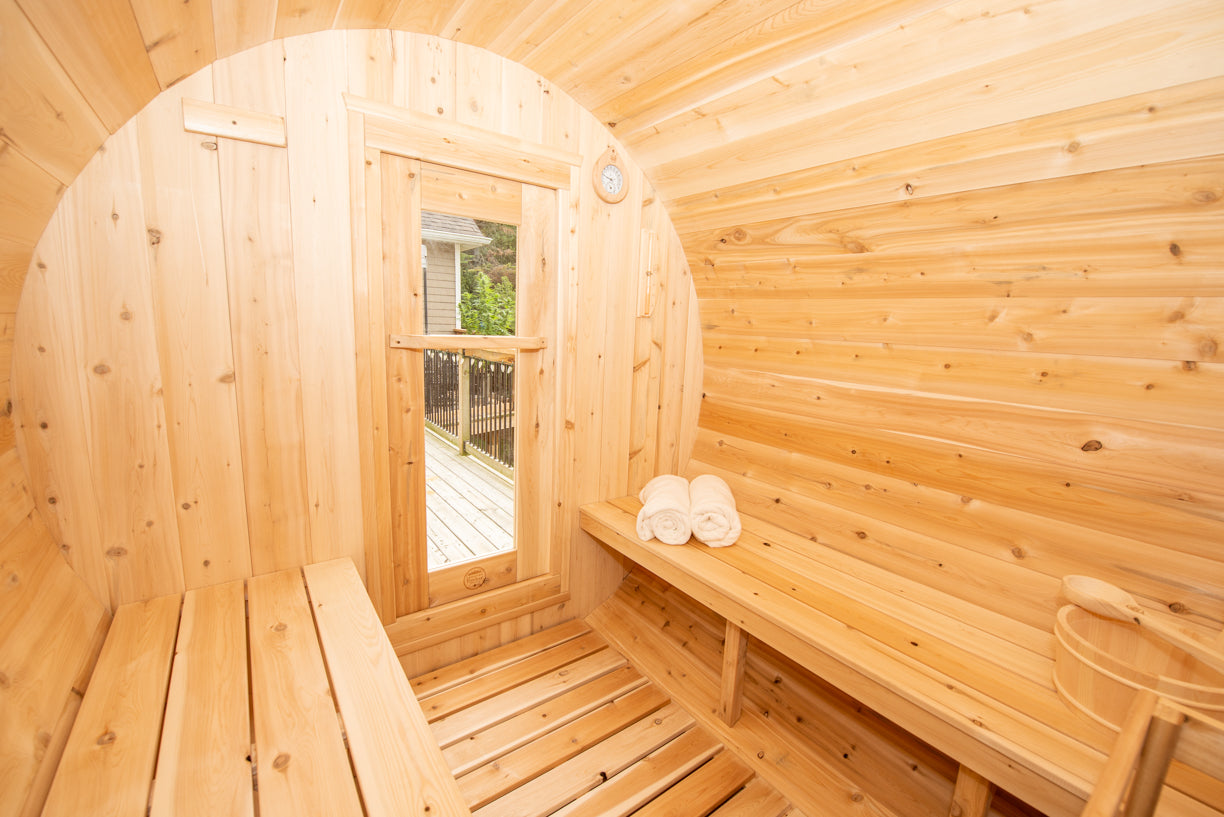 Dundalk 4 Person White Cedar Outdoor Sauna Harmony | 2-4 People | Wood or Electric Heater