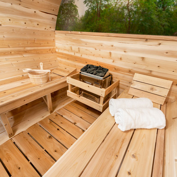 Dundalk Canadian Timber Tranquility MP Barrel Sauna | 2-4 People | Wood or Electric Heater