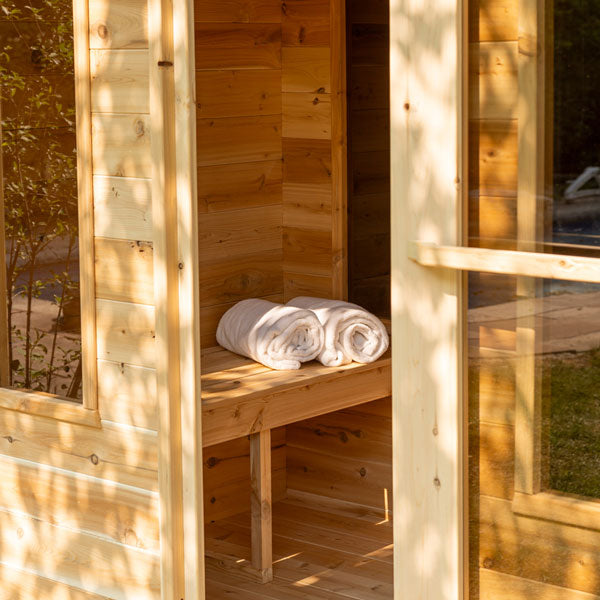 Dundalk Canadian CT Georgian Cabin Sauna with Changeroom | 2-6 People | Wood or Electric Heater