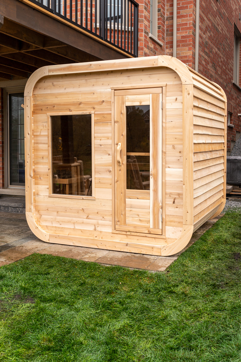 Dundalk Canadian Timber Luna White Cedar Outdoor Sauna | 2-4 People | Wood or Electric Heater