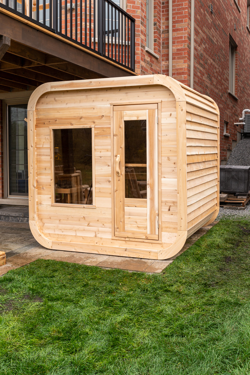 Dundalk Canadian Timber Luna White Cedar Outdoor Sauna | 2-4 People | Wood or Electric Heater