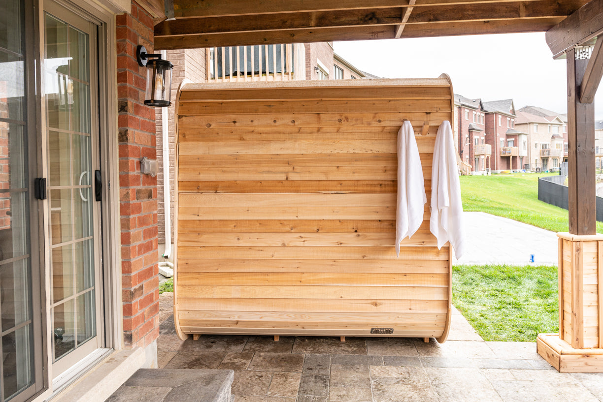 Dundalk Canadian Timber Luna White Cedar Outdoor Sauna | 2-4 People | Wood or Electric Heater