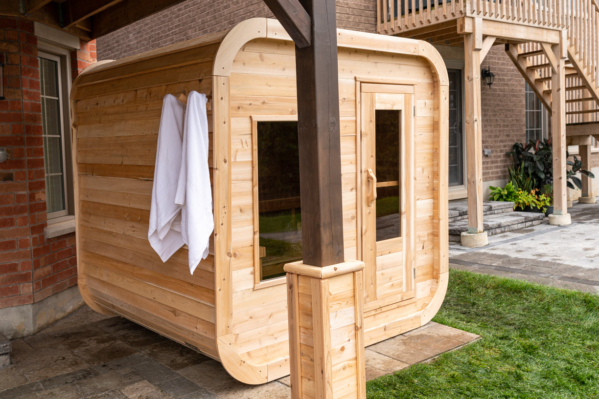 Dundalk Canadian Timber Luna White Cedar Outdoor Sauna | 2-4 People | Wood or Electric Heater
