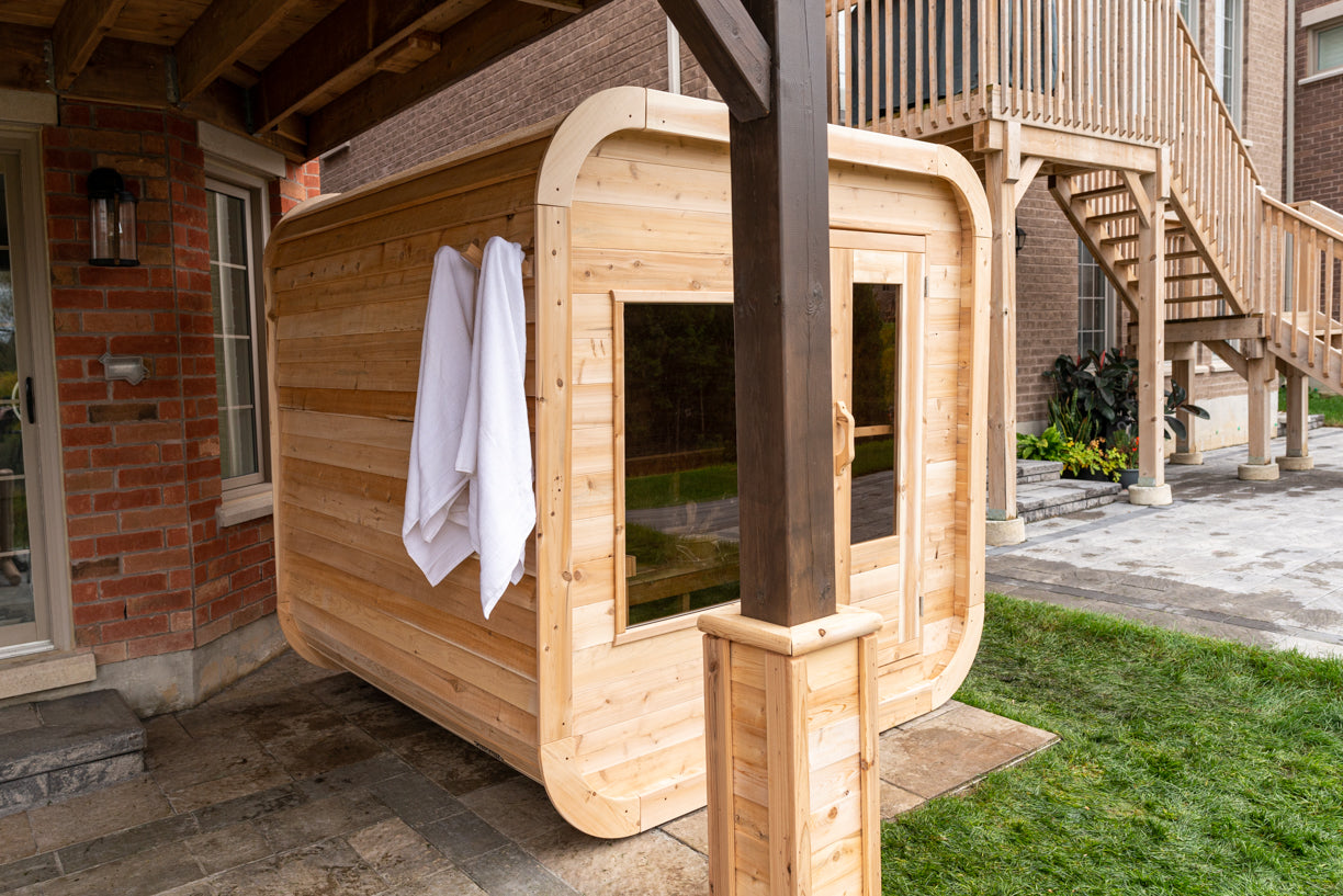 Dundalk Canadian Timber Luna White Cedar Outdoor Sauna | 2-4 People | Wood or Electric Heater