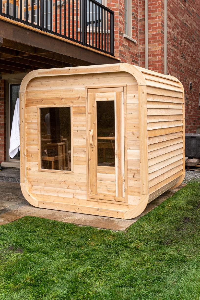 Dundalk Canadian Timber Luna White Cedar Outdoor Sauna | 2-4 People | Wood or Electric Heater