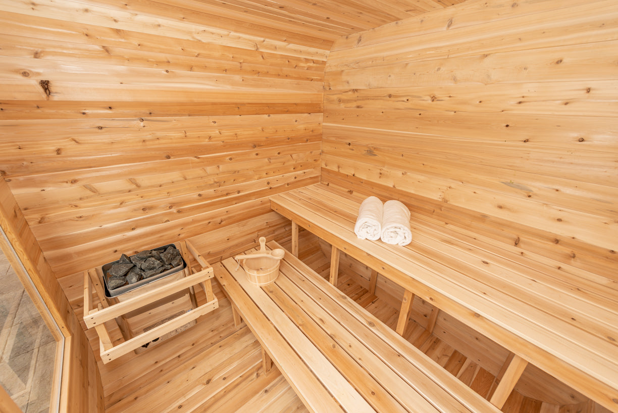 Dundalk Canadian Timber Luna White Cedar Outdoor Sauna | 2-4 People | Wood or Electric Heater