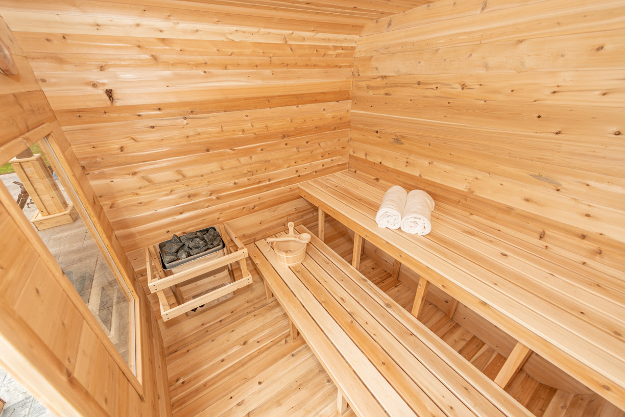 Dundalk Canadian Timber Luna White Cedar Outdoor Sauna | 2-4 People | Wood or Electric Heater