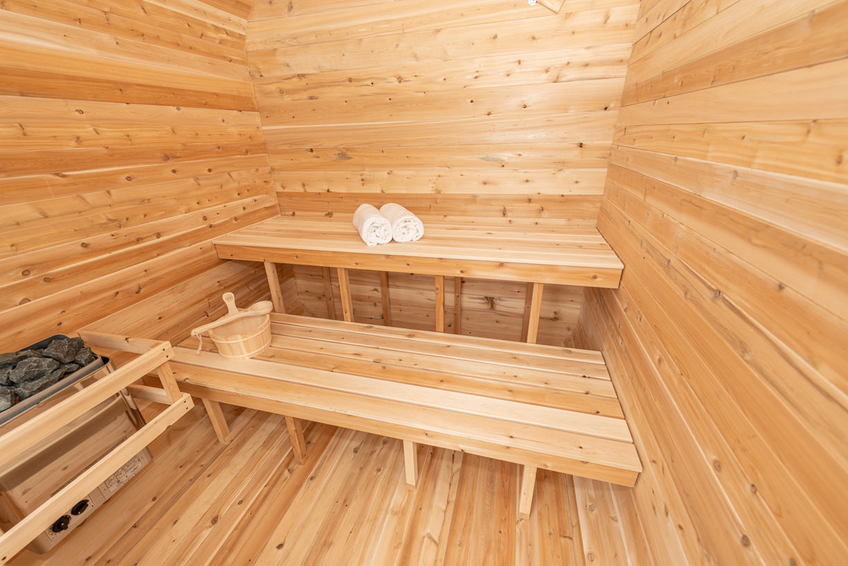 Dundalk Canadian Timber Luna White Cedar Outdoor Sauna | 2-4 People | Wood or Electric Heater