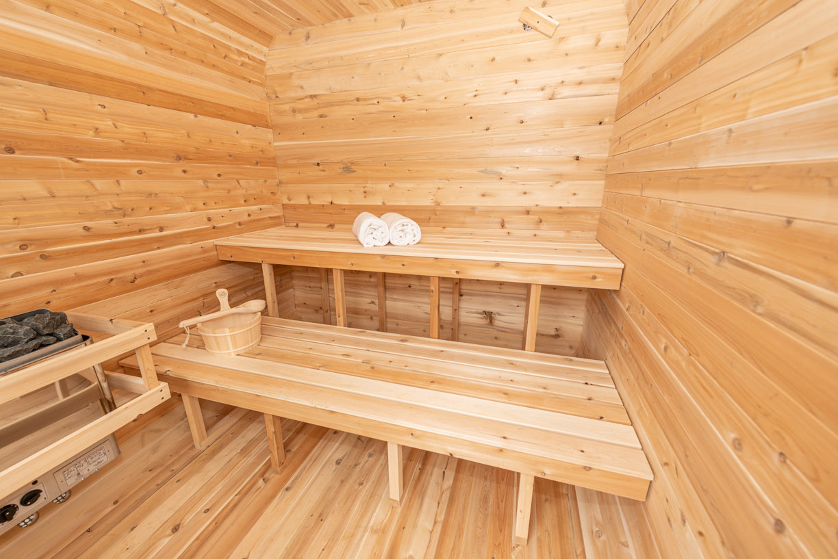 Dundalk Canadian Timber Luna White Cedar Outdoor Sauna | 2-4 People | Wood or Electric Heater