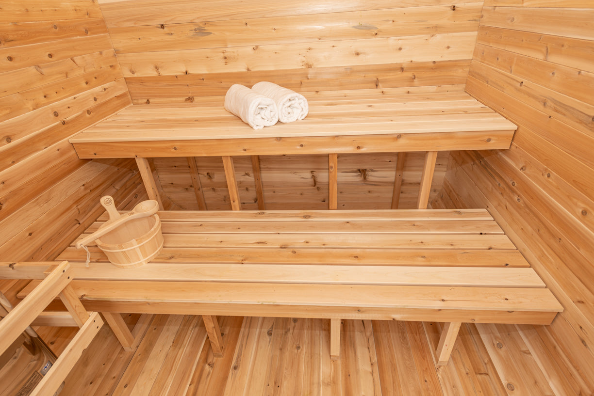 Dundalk Canadian Timber Luna White Cedar Outdoor Sauna | 2-4 People | Wood or Electric Heater