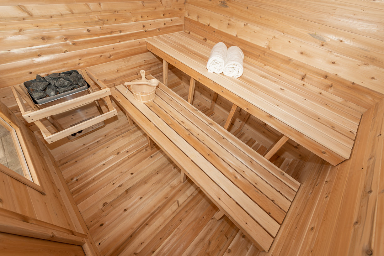 Dundalk Canadian Timber Luna White Cedar Outdoor Sauna | 2-4 People | Wood or Electric Heater
