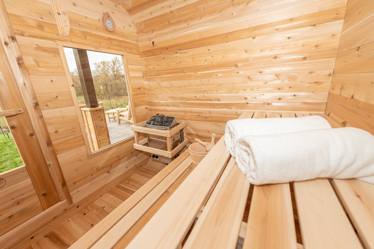 Dundalk Canadian Timber Luna White Cedar Outdoor Sauna | 2-4 People | Wood or Electric Heater