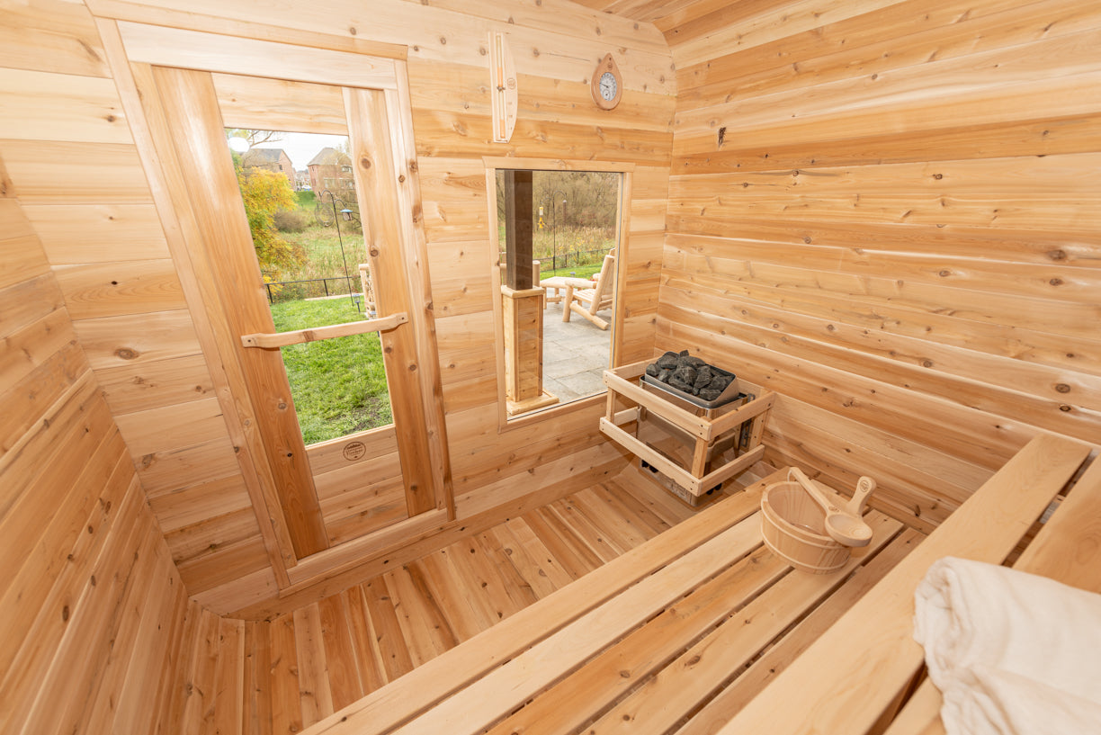 Dundalk Canadian Timber Luna White Cedar Outdoor Sauna | 2-4 People | Wood or Electric Heater