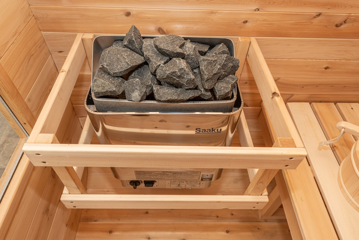 Dundalk Canadian Timber Luna White Cedar Outdoor Sauna | 2-4 People | Wood or Electric Heater