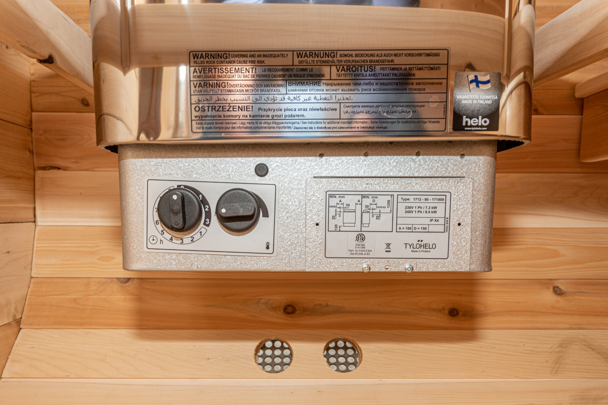 Dundalk Canadian Timber Luna White Cedar Outdoor Sauna | 2-4 People | Wood or Electric Heater