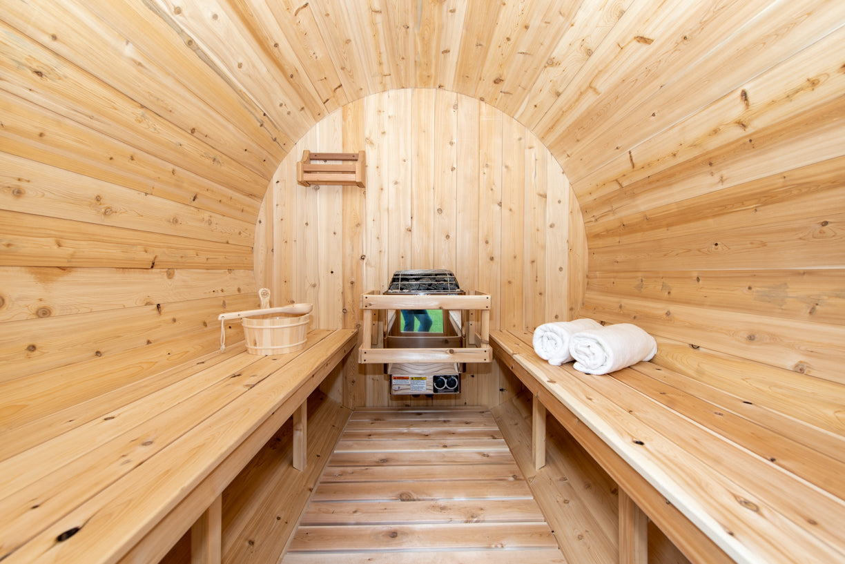 Dundalk 4 Person White Cedar Outdoor Sauna Harmony | 2-4 People | Wood or Electric Heater