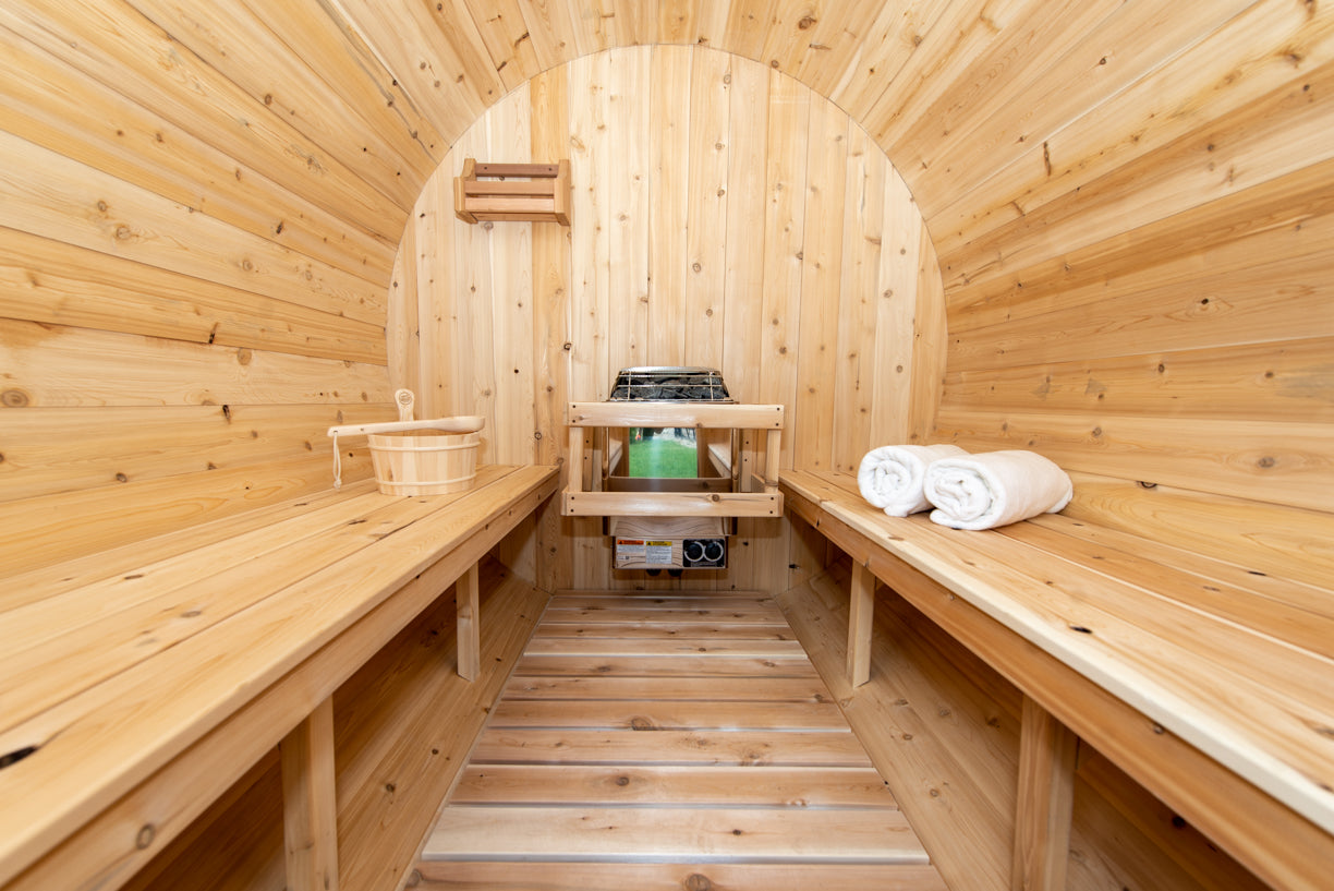 Dundalk 4 Person White Cedar Outdoor Sauna Harmony | 2-4 People | Wood or Electric Heater
