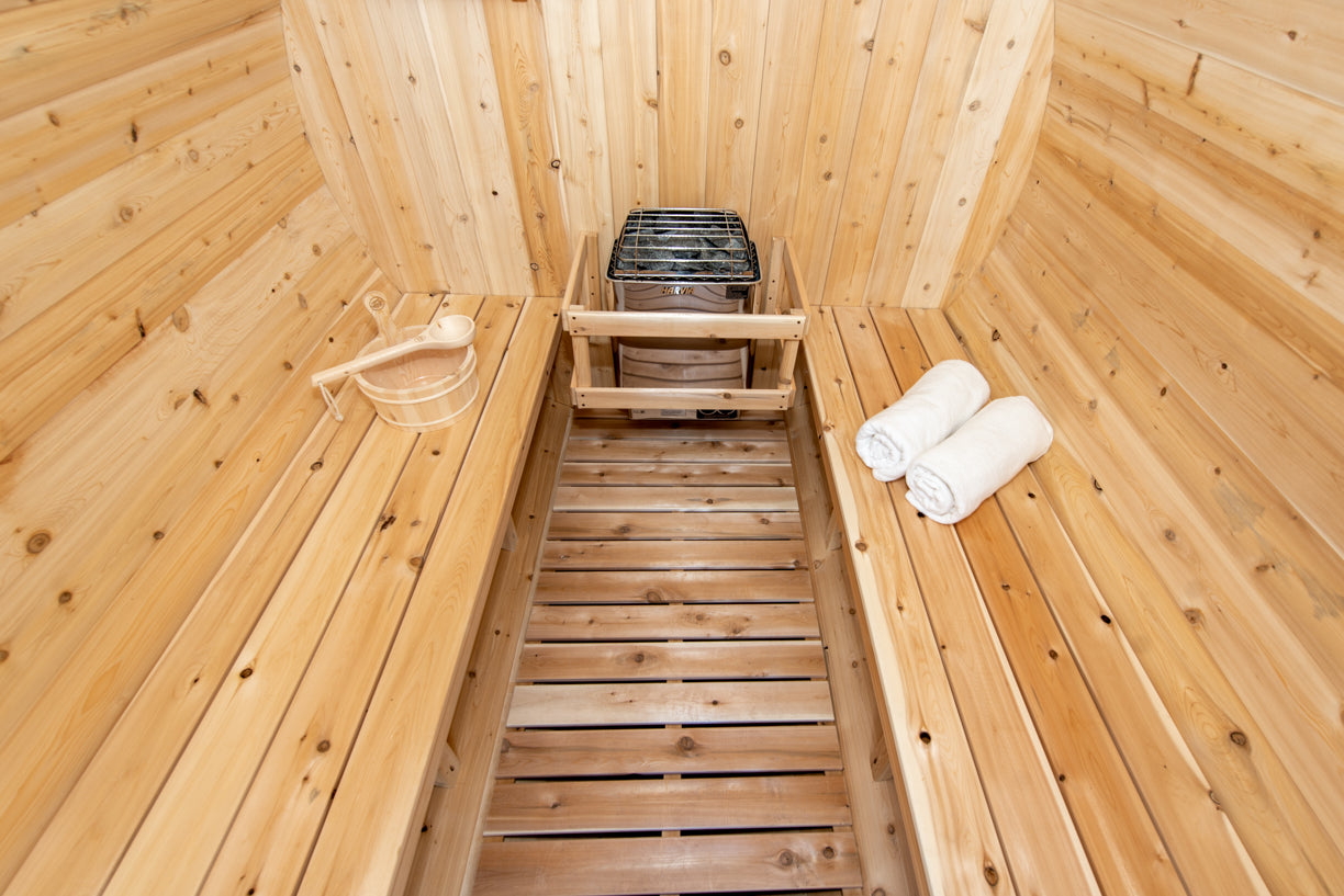 Dundalk 4 Person White Cedar Outdoor Sauna Harmony | 2-4 People | Wood or Electric Heater
