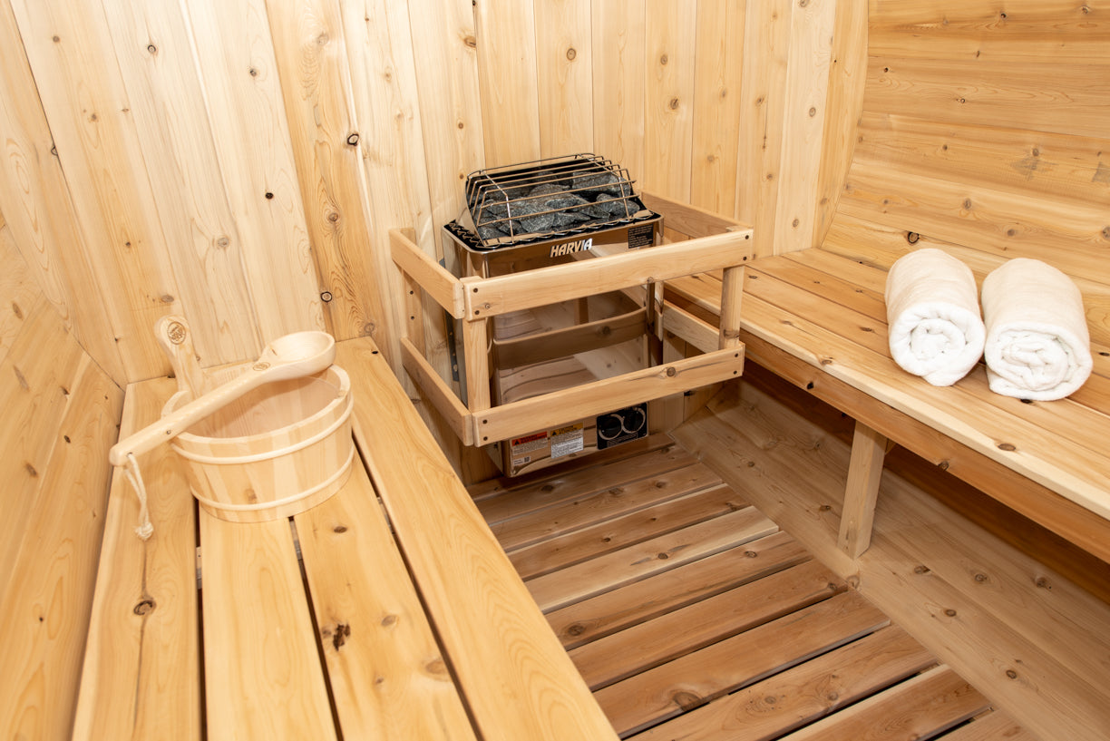 Dundalk 4 Person White Cedar Outdoor Sauna Harmony | 2-4 People | Wood or Electric Heater