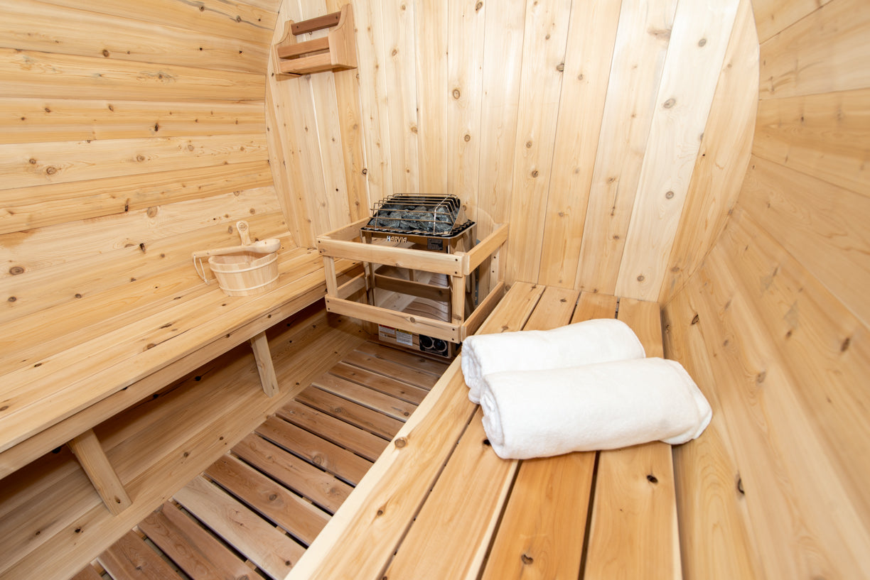 Dundalk 4 Person White Cedar Outdoor Sauna Harmony | 2-4 People | Wood or Electric Heater
