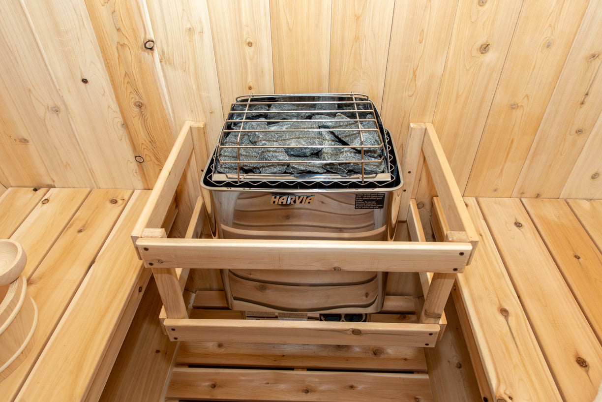 Dundalk 4 Person White Cedar Outdoor Sauna Harmony | 2-4 People | Wood or Electric Heater