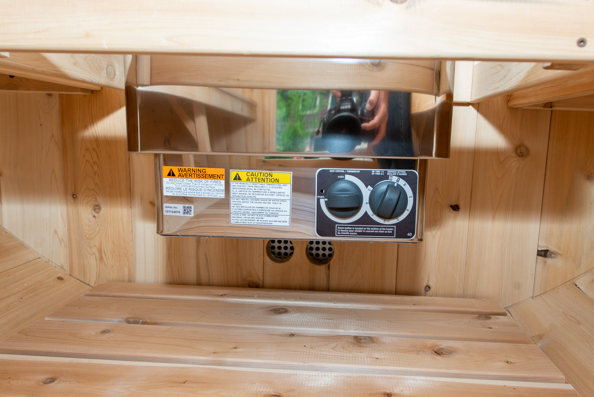 Dundalk 4 Person White Cedar Outdoor Sauna Harmony | 2-4 People | Wood or Electric Heater