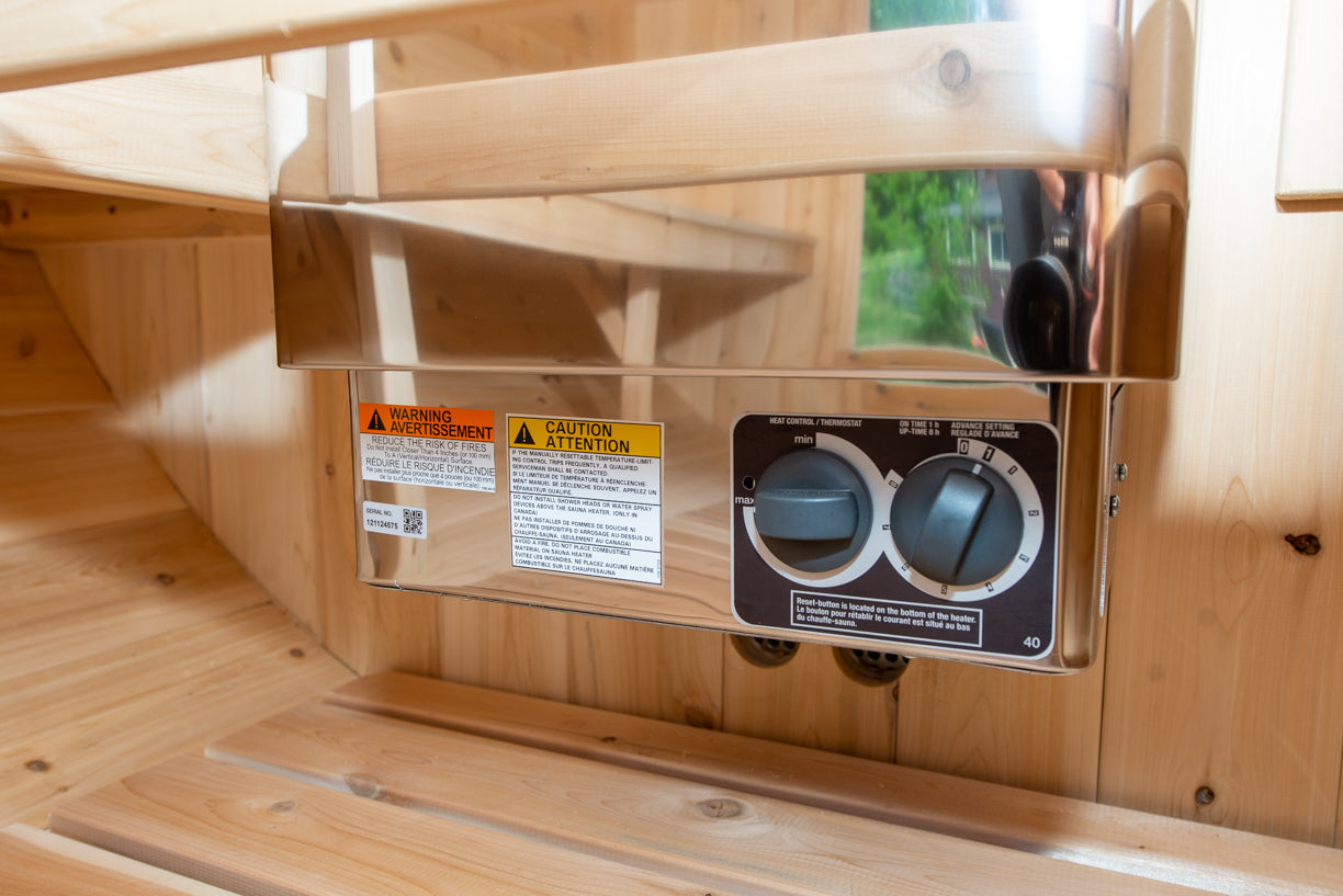 Dundalk 4 Person White Cedar Outdoor Sauna Harmony | 2-4 People | Wood or Electric Heater