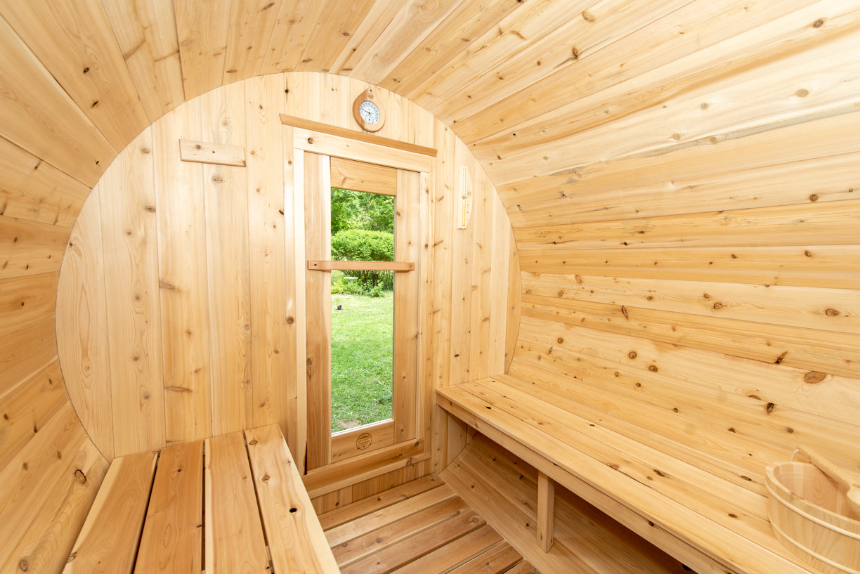 Dundalk 4 Person White Cedar Outdoor Sauna Harmony | 2-4 People | Wood or Electric Heater
