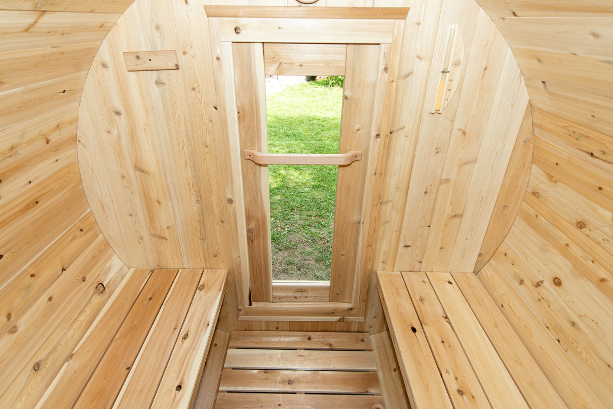 Dundalk 4 Person White Cedar Outdoor Sauna Harmony | 2-4 People | Wood or Electric Heater