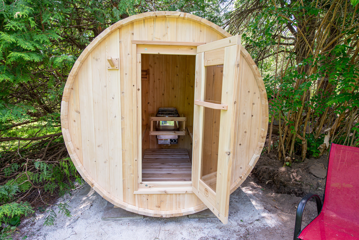 Dundalk 4 Person White Cedar Outdoor Sauna Harmony | 2-4 People | Wood or Electric Heater