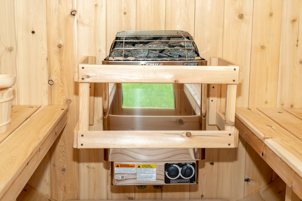 Dundalk 4 Person White Cedar Outdoor Sauna Harmony | 2-4 People | Wood or Electric Heater