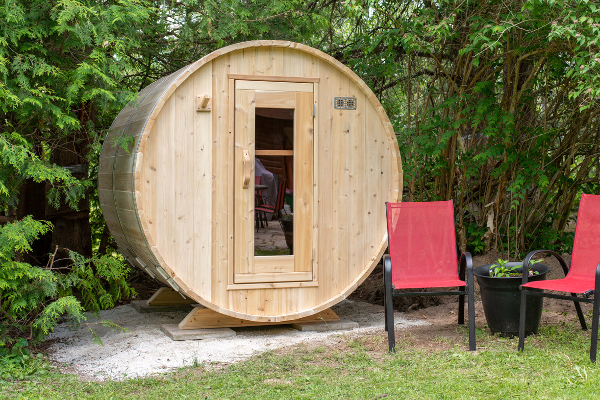 Dundalk 4 Person White Cedar Outdoor Sauna Harmony | 2-4 People | Wood or Electric Heater