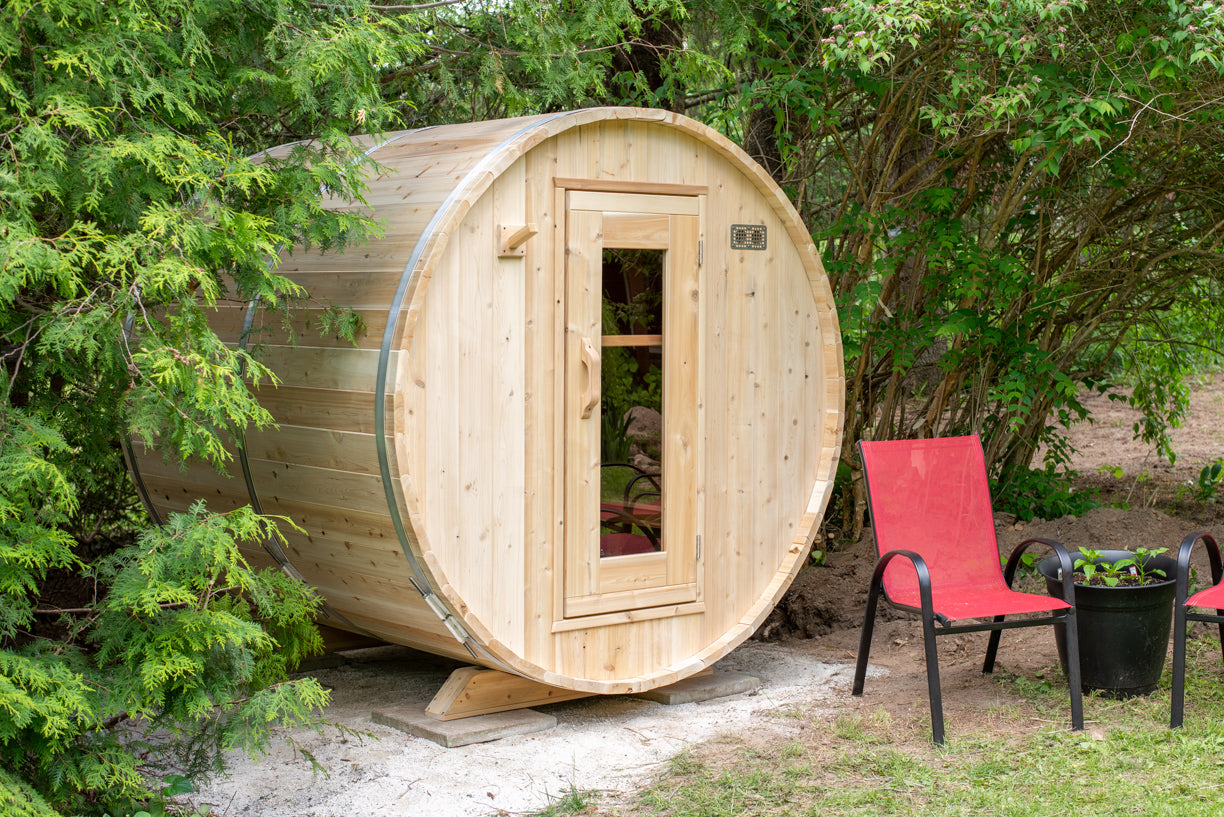 Dundalk 4 Person White Cedar Outdoor Sauna Harmony | 2-4 People | Wood or Electric Heater